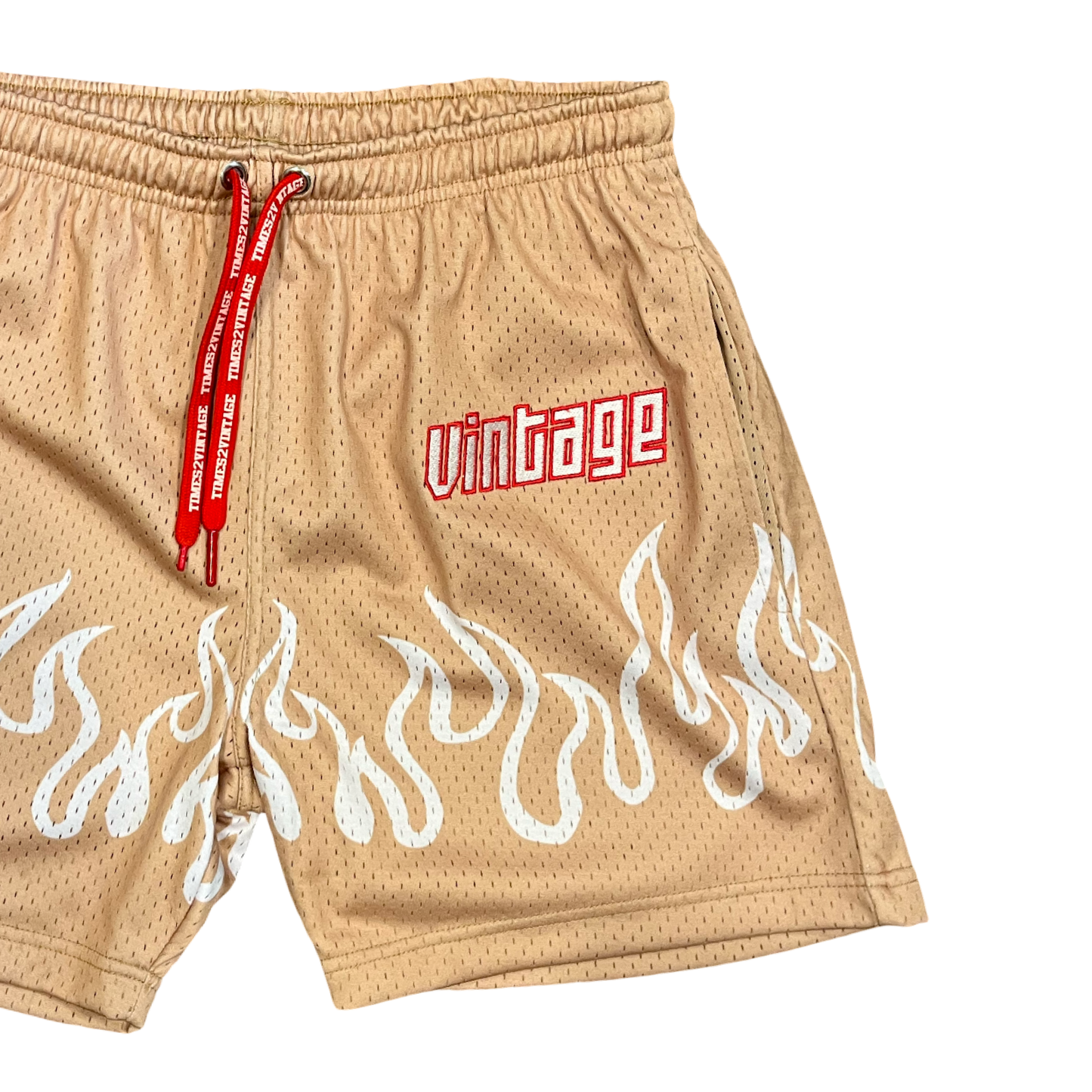Light It Up Fire Shorts - Tan