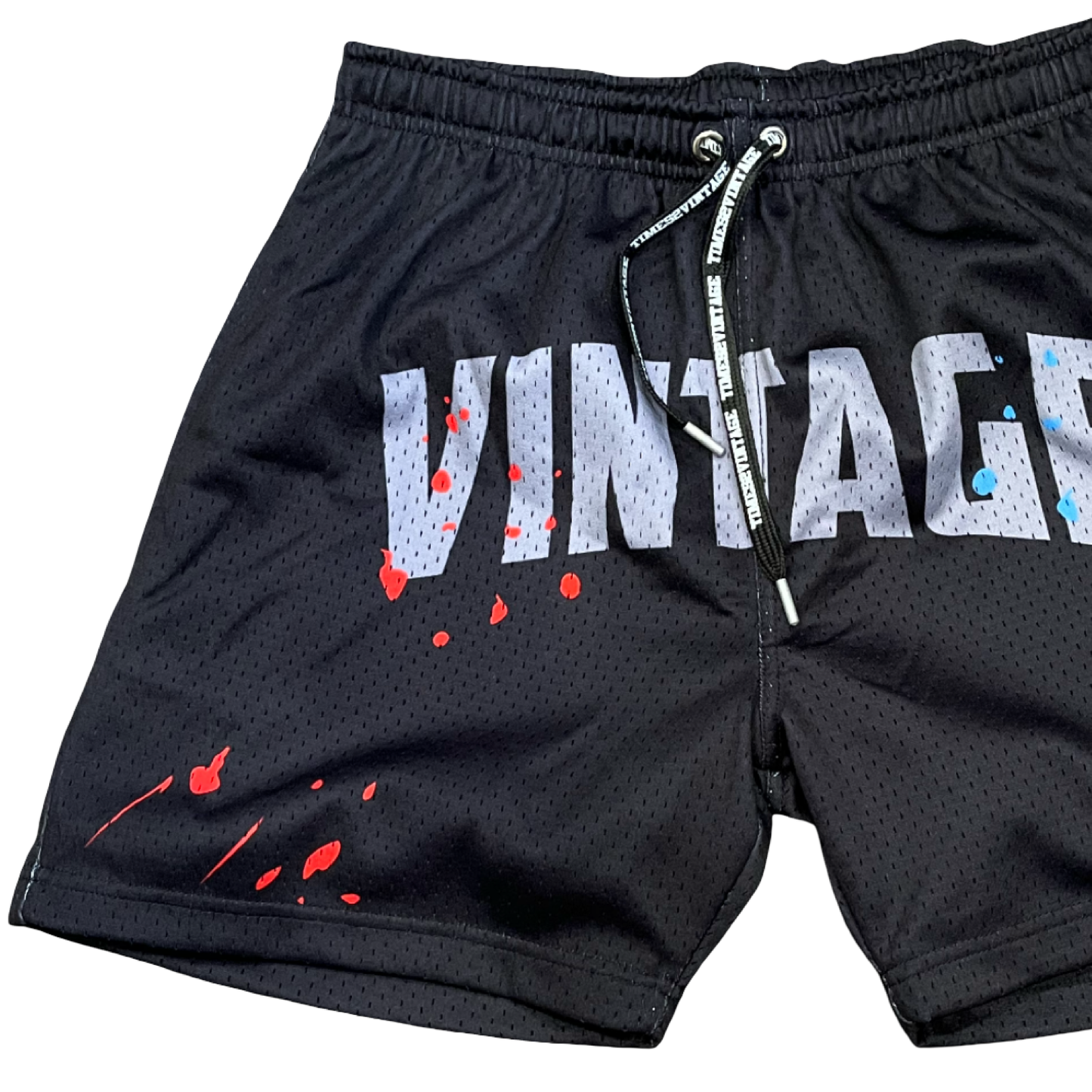 Vintage Splatter Shorts - Black