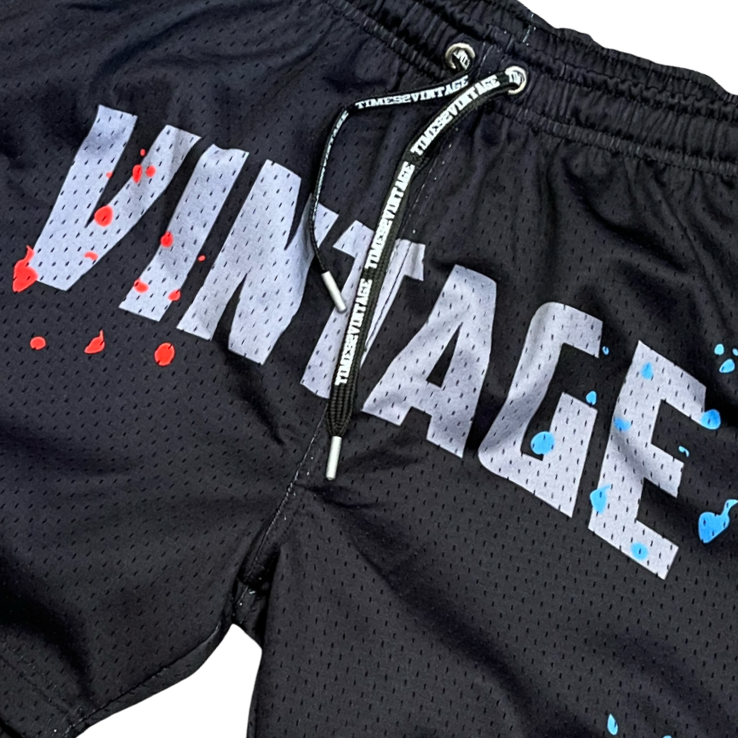 Vintage Splatter Shorts - Black