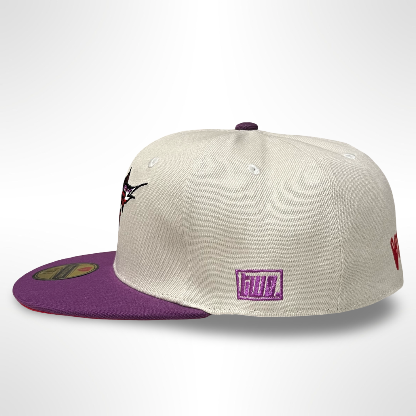 Groovy Marlins - Creme/Purple Fitted