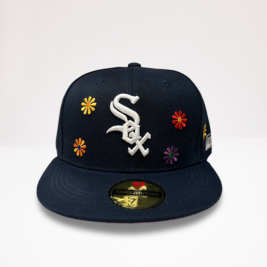 Chicago Bloom - Navy Blue Fitted