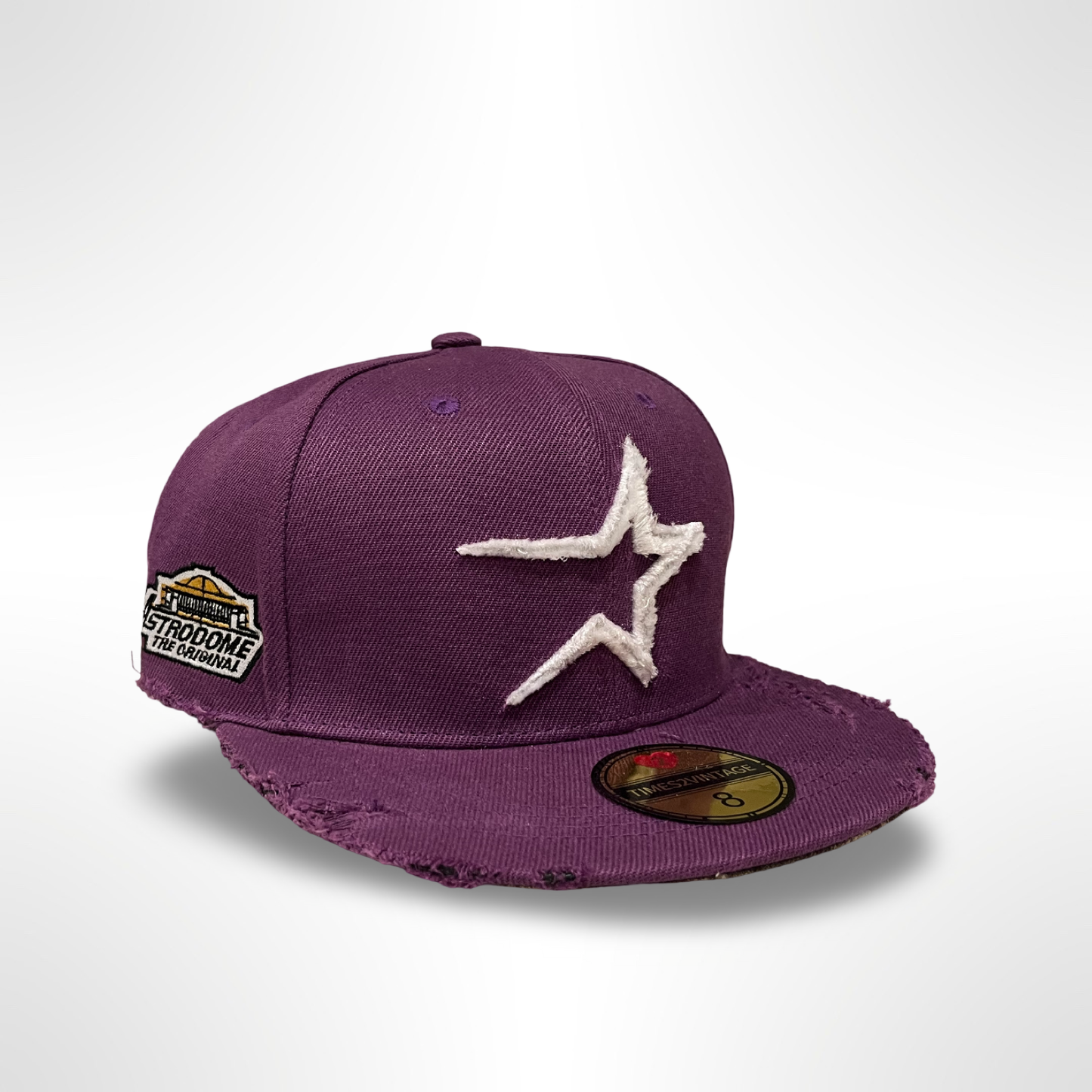 Distressed I Love Houston - Purple Fitted