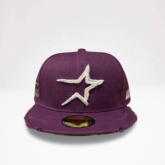 Distressed I Love Houston - Purple Fitted