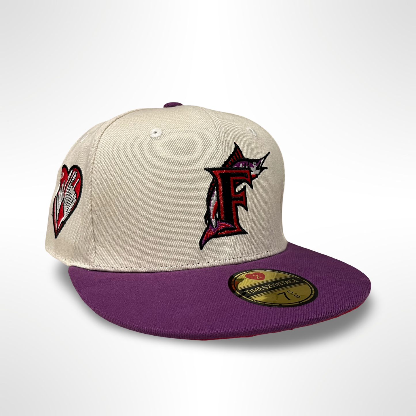 Groovy Marlins - Creme/Purple Fitted