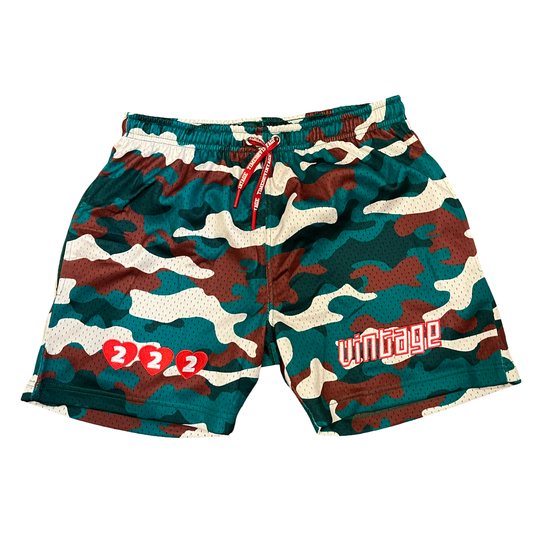 One With Nature Shorts - Green Camo