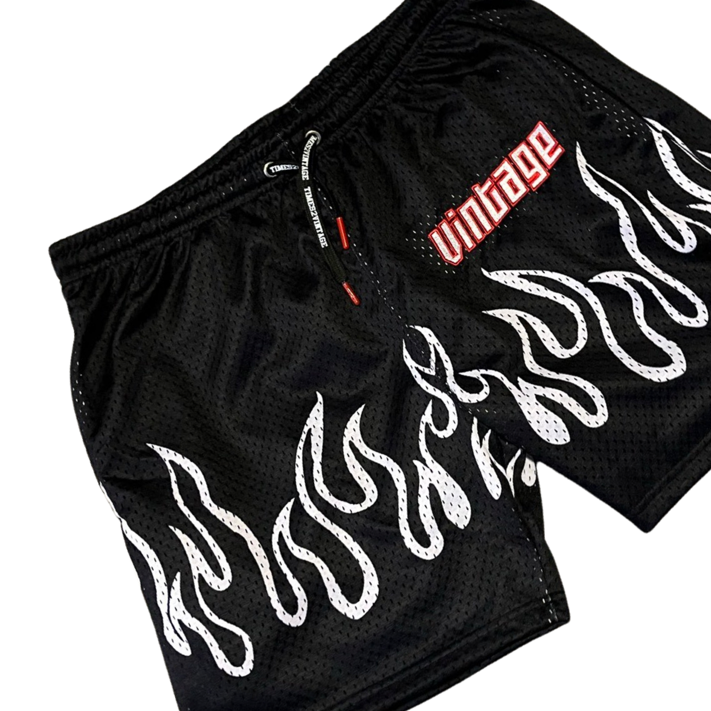 Light It Up Fire Shorts - Black