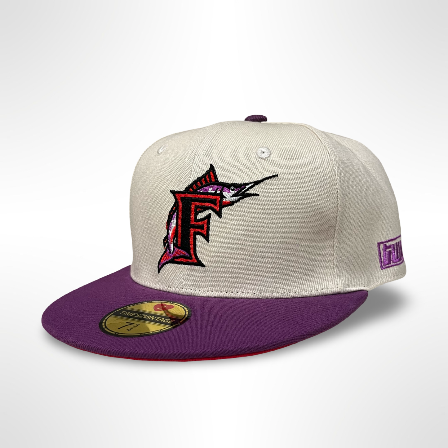 Groovy Marlins - Creme/Purple Fitted