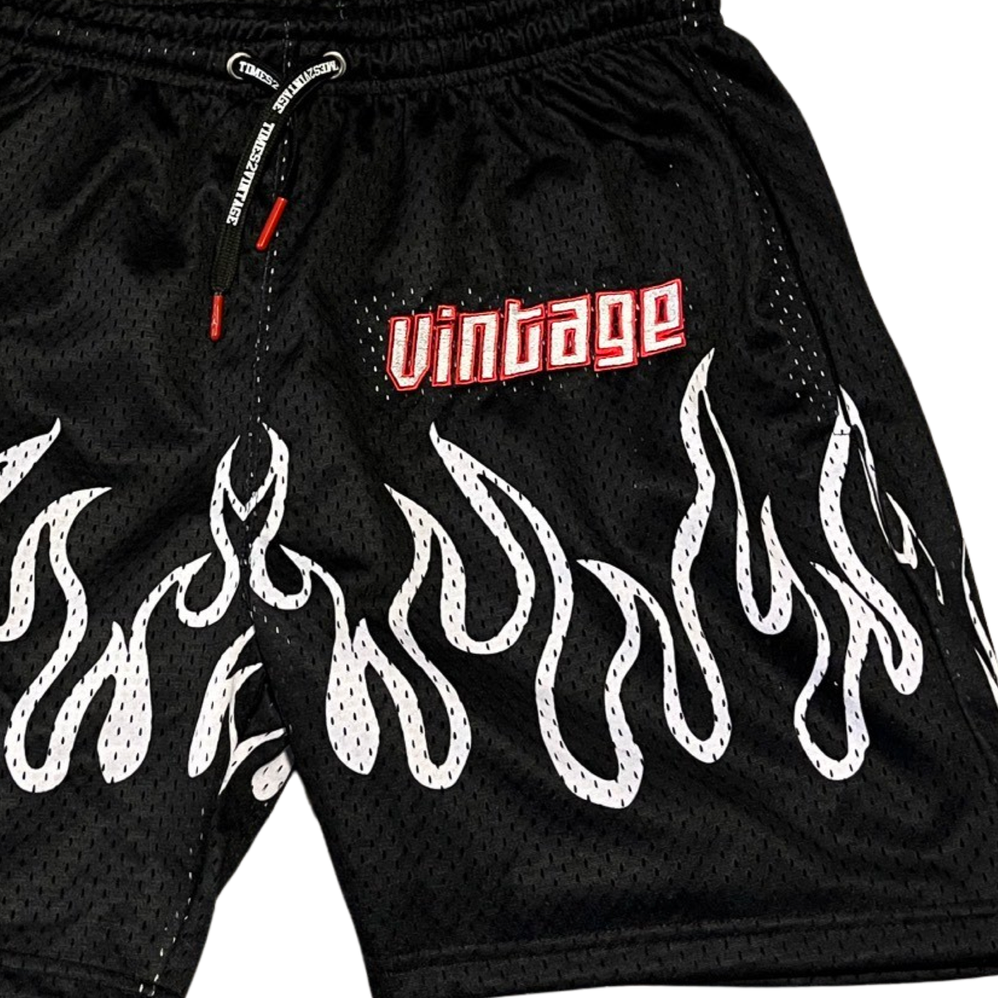 Light It Up Fire Shorts - Black