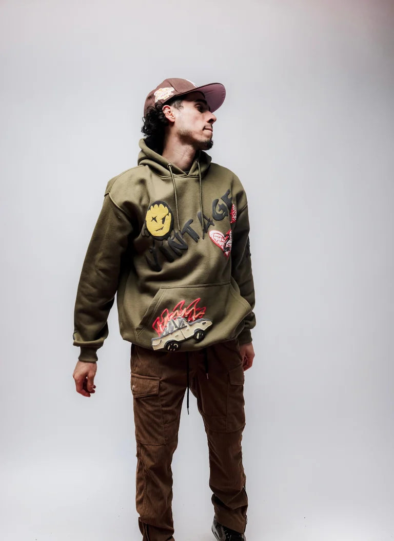 Graffiti Hoodie - Olive