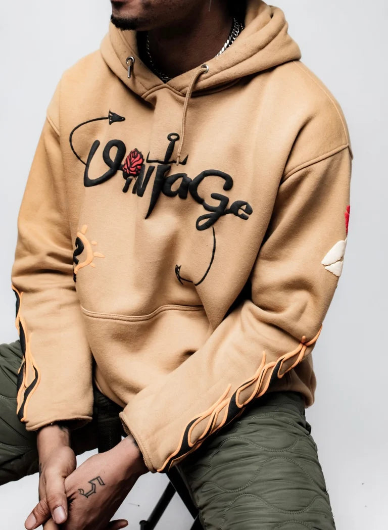 Graffiti Hoodie - Tan