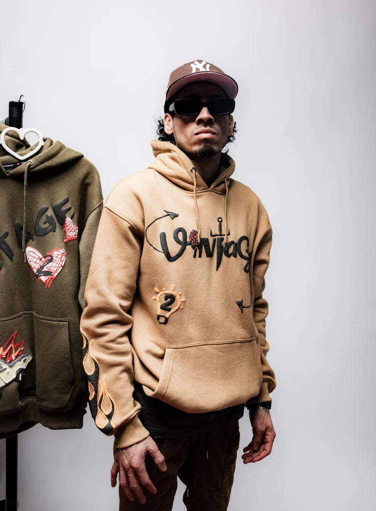 Graffiti Hoodie - Tan