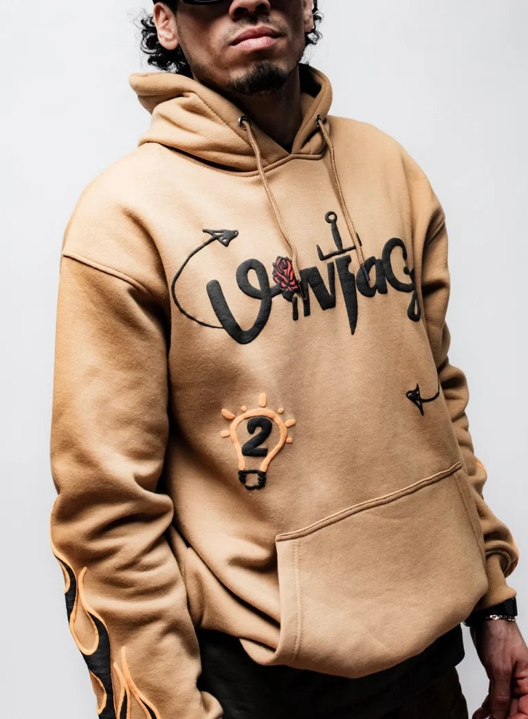 Graffiti Hoodie - Tan