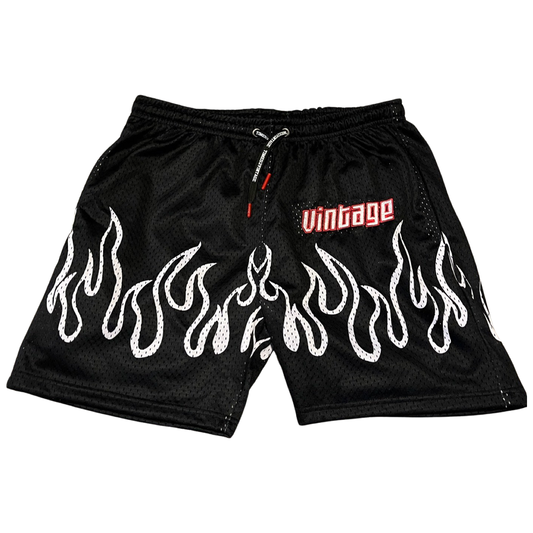 Light It Up Fire Shorts - Black