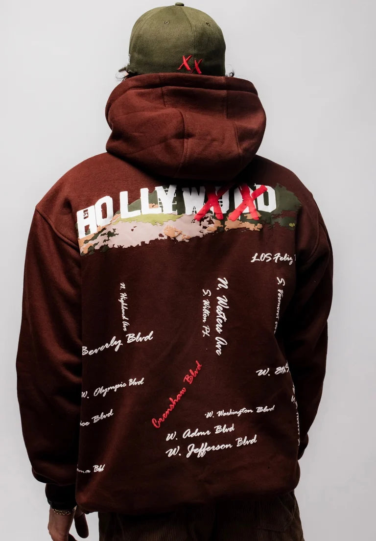 Trip To Hollywood Hoodie - Brown