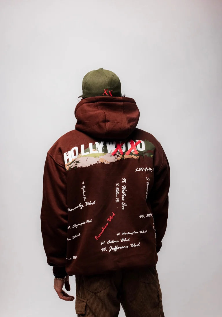 Trip To Hollywood Hoodie - Brown